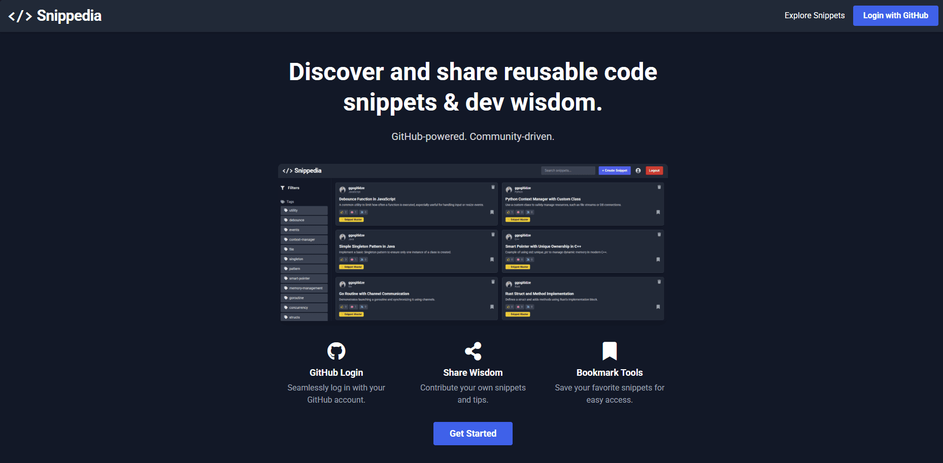 Snippedia screenshot